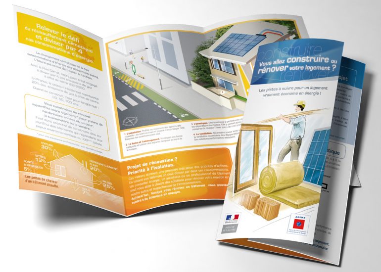 ADEME - Dépliant 3 volets et illustrations
