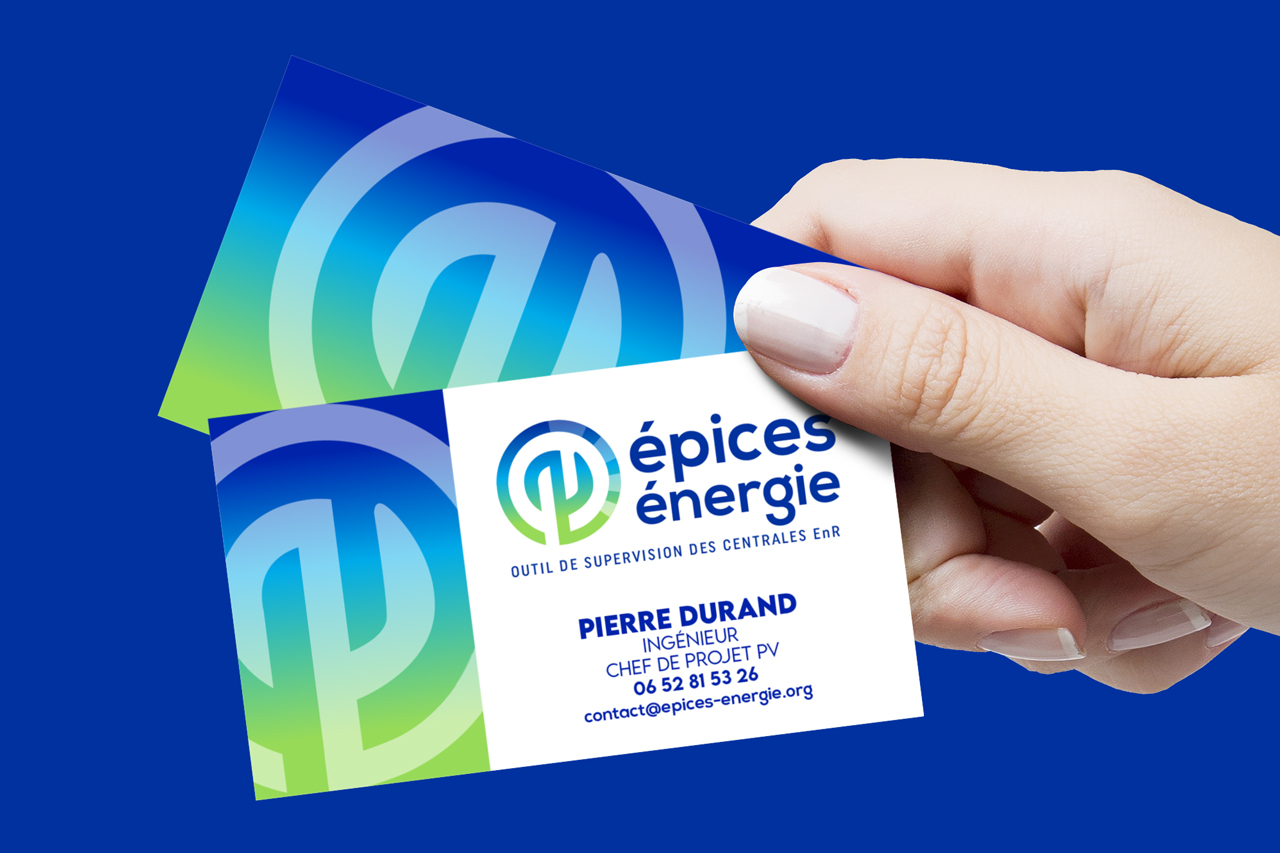 Création des supports et de l'identité visuelle d'Epices Energie, un logiciel de supervision complet pour la gestion de vos installations EnR